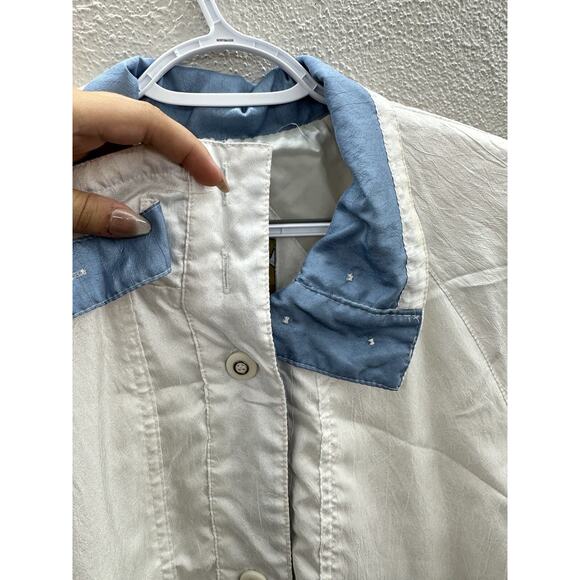 Womens Current Seen Jacket Size Medium White Button Up Windbreaker Vintage - Picture 3 of 16